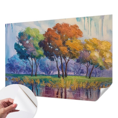 Otroška fototapeta z abstraktnim motivom dreves