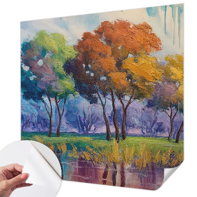Otroška fototapeta z abstraktnim motivom dreves