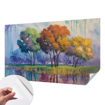 Otroška fototapeta z abstraktnim motivom dreves