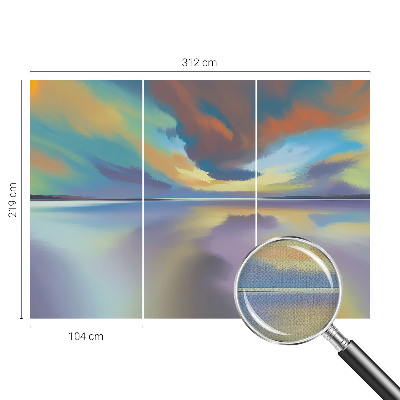 3D fototapeta z motivom mavričnega sončnega zahoda