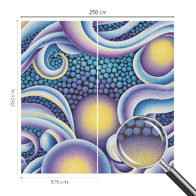 Samolepilna fototapeta za dnevno sobo z barvitimi vrtinci