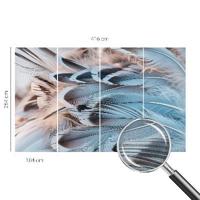 Samolepilna fototapeta za dnevno sobo Modro perje