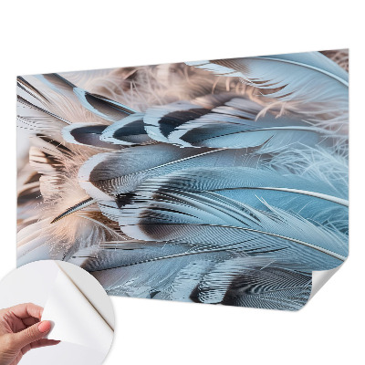 Samolepilna fototapeta za dnevno sobo Modro perje
