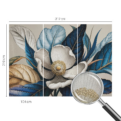 Samolepilna fototapeta za dnevno sobo z elegantnim florálnim vzorcem