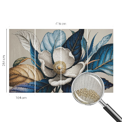 Samolepilna fototapeta za dnevno sobo z elegantnim florálnim vzorcem