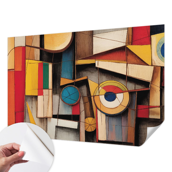 Samolepilna fototapeta za dnevno sobo z geometrijskim vzorcem