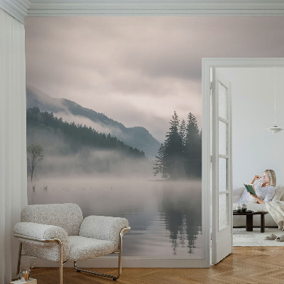 Samolepilna fototapeta za dnevno sobo z motivom atmosferskega jezera