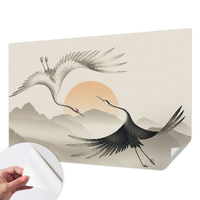 Samolepilna fototapeta za dnevno sobo Vzhodni žerjavi