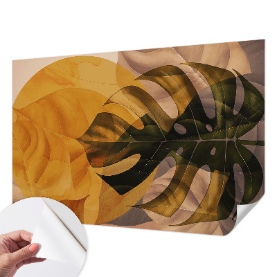 Samolepilna fototapeta za spalnico z abstraktnim motivom listov