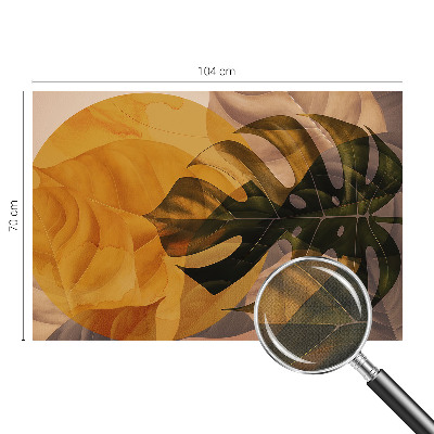 Samolepilna fototapeta za spalnico z abstraktnim motivom listov