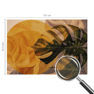 Samolepilna fototapeta za spalnico z abstraktnim motivom listov