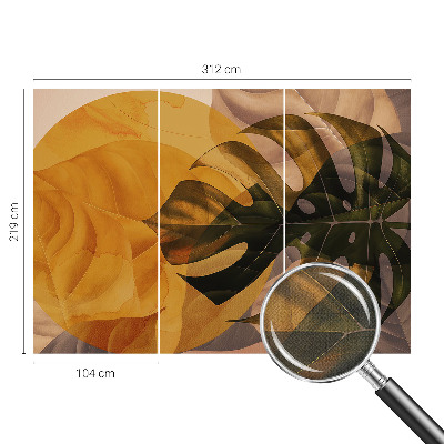 Samolepilna fototapeta za spalnico z abstraktnim motivom listov