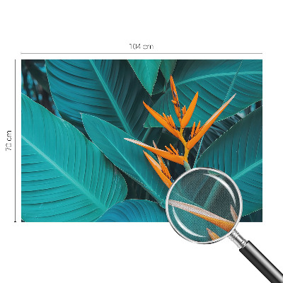 Samolepilna fototapeta za spalnico z motivom listnatih cvetov