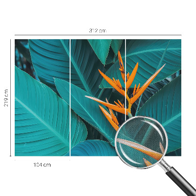 Samolepilna fototapeta za spalnico z motivom listnatih cvetov