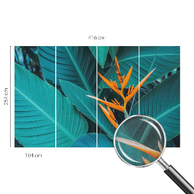 Samolepilna fototapeta za spalnico z motivom listnatih cvetov