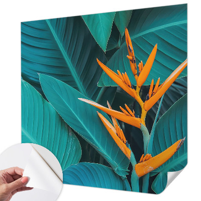 Samolepilna fototapeta za spalnico Listnati cvetovi