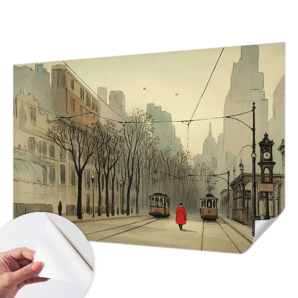 Samolepilna fototapeta za dnevno sobo z motivom urbane simetrije