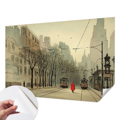 Samolepilna fototapeta za dnevno sobo z motivom urbane simetrije