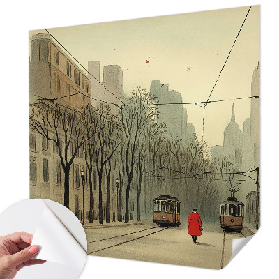 Samolepilna fototapeta za dnevno sobo z motivom urbane simetrije