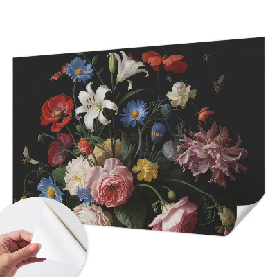 Samolepilna fototapeta z motivom rož in žuželk