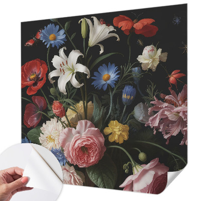 Samolepilna fototapeta z motivom rož in žuželk