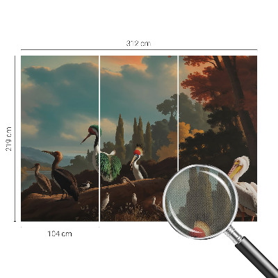 Samolepilna fototapeta za dnevno sobo Slikovite ptice