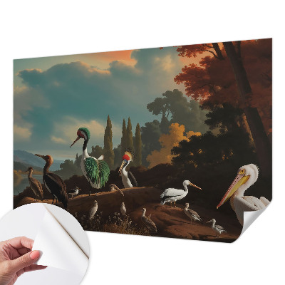 Samolepilna fototapeta za dnevno sobo Slikovite ptice