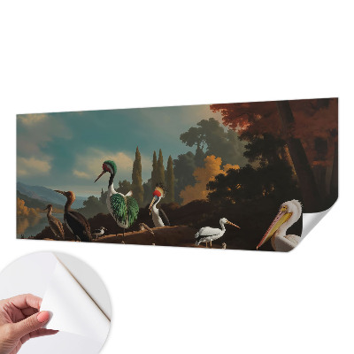 Samolepilna fototapeta za dnevno sobo Slikovite ptice