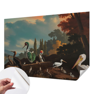 Samolepilna fototapeta za dnevno sobo Slikovite ptice