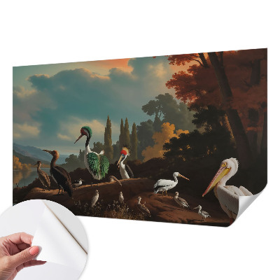 Samolepilna fototapeta za dnevno sobo z motivom slikovitih ptic