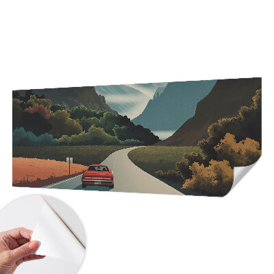 Samolepilna fototapeta za dnevno sobo z motivom gorske pustolovščine