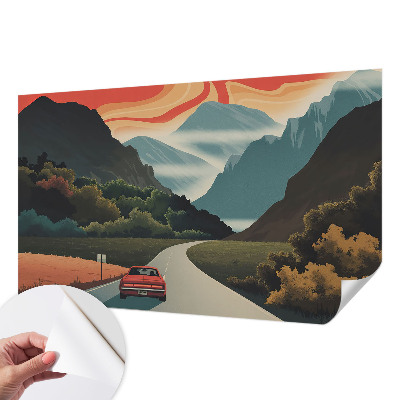 Samolepilna fototapeta za dnevno sobo z motivom gorske pustolovščine