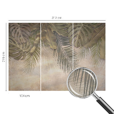 3D fototapeta s tropskim vzorcem listov