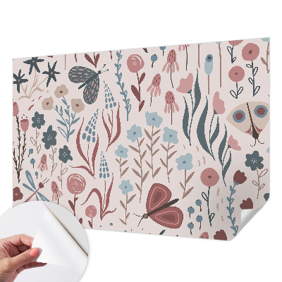 Samolepilna fototapeta za spalnico Rože insekti