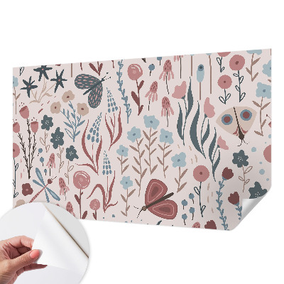 Samolepilna fototapeta za spalnico Rože insekti