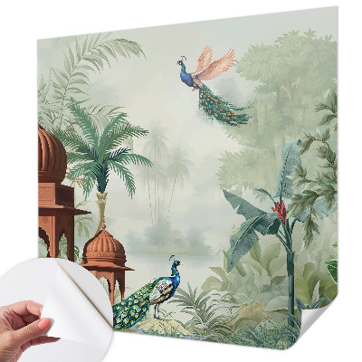 Samolepilna fototapeta za dnevno sobo Pavji vrtovi