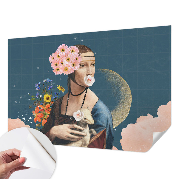 Samolepilna fototapeta za dnevno sobo z motivom cvetlične elegance