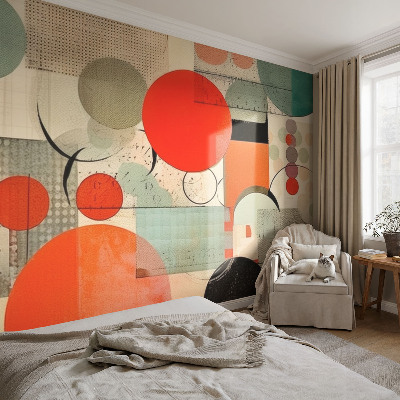 Samolepilna fototapeta za dnevno sobo z barvito abstraktno kompozicijo