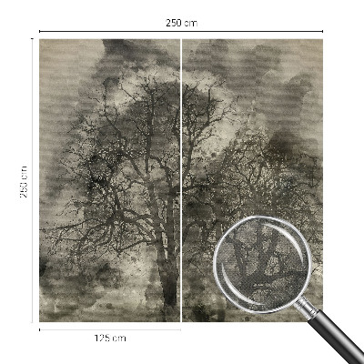 Samolepilna fototapeta za dnevno sobo s motivom skrivnostnih dreves