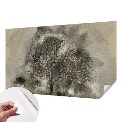 Samolepilna fototapeta za dnevno sobo s motivom skrivnostnih dreves