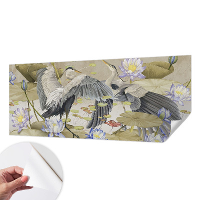 Samolepilna fototapeta za spalnico Ptice in lilije
