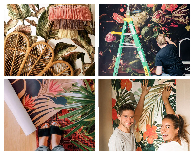 Samolepilna fototapeta za spalnico Ptice in lilije