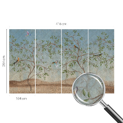 Samolepilna fototapeta Ptice na drevesih