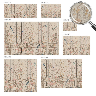 Samolepilna fototapeta za spalnico Ptice in rože