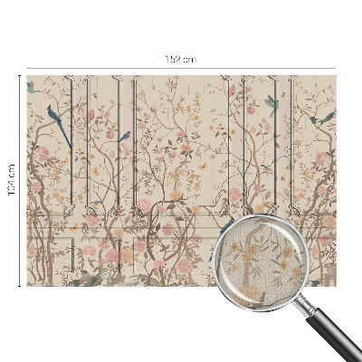 Samolepilna fototapeta za spalnico Ptice in rože