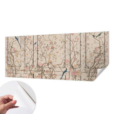 Samolepilna fototapeta za spalnico Ptice in rože