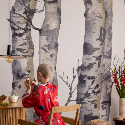 Samolepilna fototapeta za dnevno sobo Aspen gozd