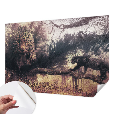 Samolepilna fototapeta za dnevno sobo z gozdnim motivom
