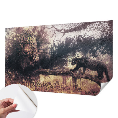 Samolepilna fototapeta za dnevno sobo z gozdnim motivom