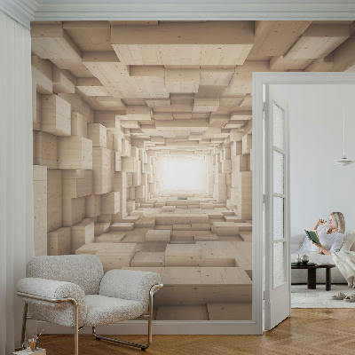 3D fototapeta z motivom lesenega tunela